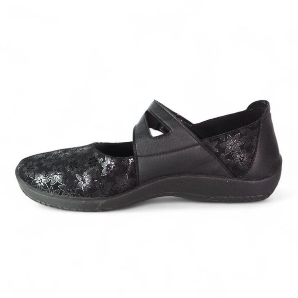 Arcopedico Cosmo Floral Print Mary Jane Loafers Black Women's 9/40 - Picture 6 of 10